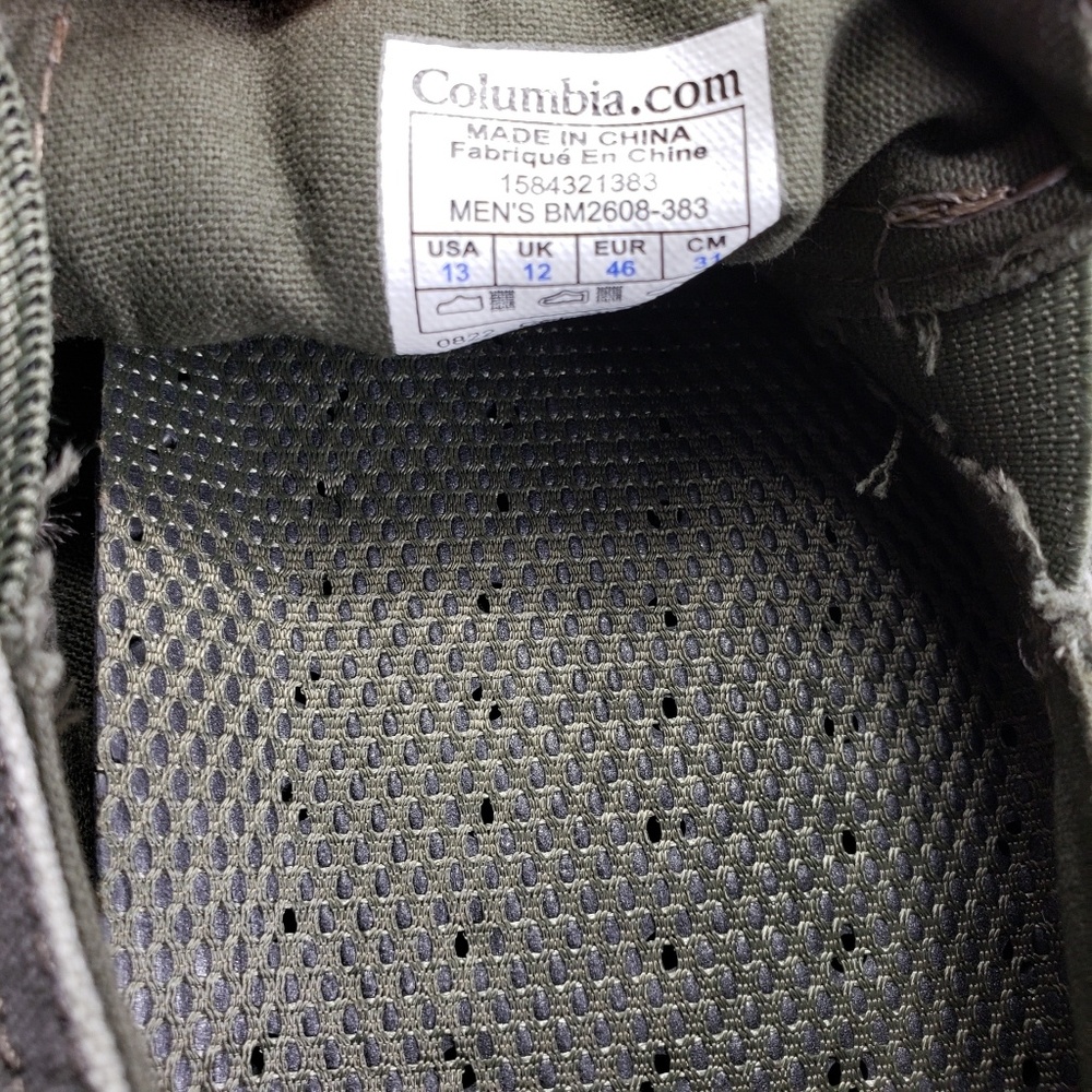 Columbia Mens Techlite Army Green Sunvent Shoes 13 - Picture 8 of 8